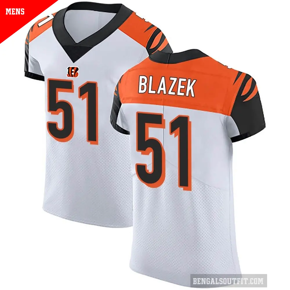Men's Cincinnati Bengals ＃51 Justin Blazek White Elite Vapor Untouchable Jersey