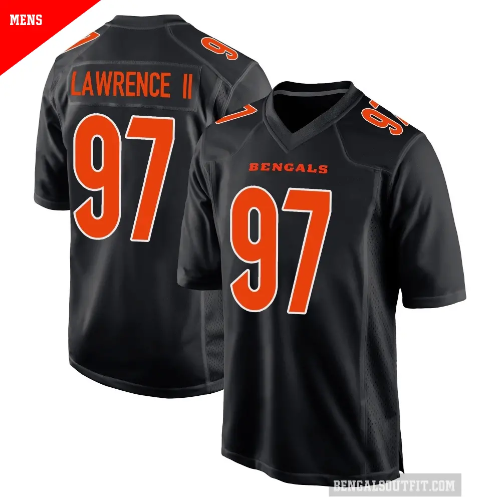 Men's Cincinnati Bengals ＃97 Dexter Lawrence II Black Game Fashion Jersey