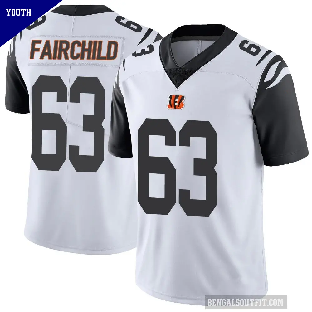 Youth Cincinnati Bengals ＃63 Dylan Fairchild White Limited Color Rush Vapor Untouchable Jersey